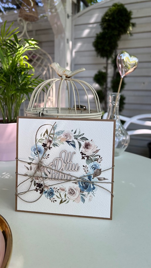 kartki scrapbooking Kartka ślubna z gotowymi życzeniami