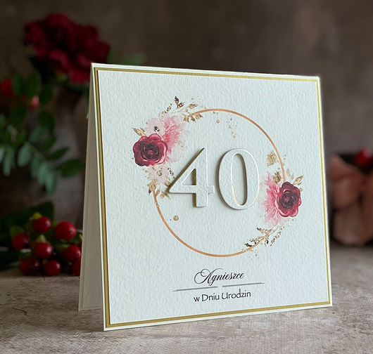 kartki scrapbooking Personalizowana kartka na 40. urodziny, BH 50