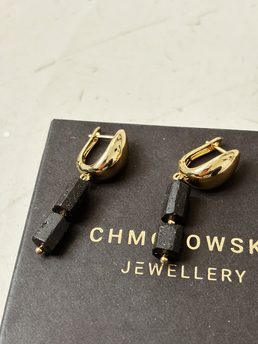 kolczyki pozłacane Kolczyki pozłacane z Turmalinem