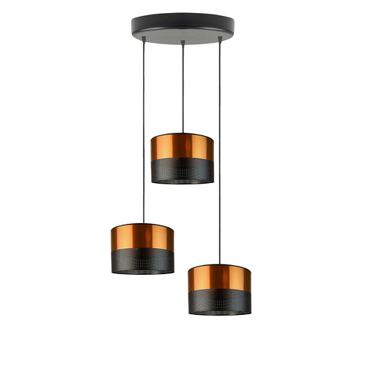 lampy wiszące Miedziana lampa sufitowa do sypialni 3-płomienna regulowana PUEBLO GLAM