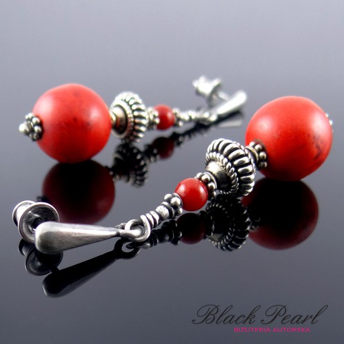 Orient Red - kolczyki Black Pearl