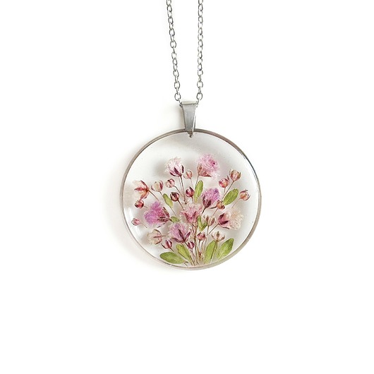 naszyjniki - inne Naszyjnik z kwiatami, prezent dla babci