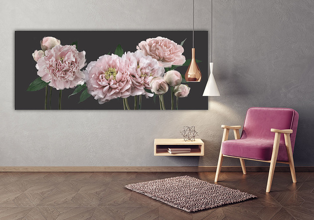 obrazy Obraz na płótnie KWIATY PIWONII- 147x60cm