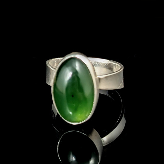 pierścionki srebrne Pierścionek Nefryt kiwi