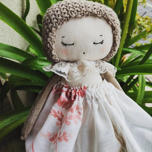 przytulanki dla niemowląt i dzieci Przytulanka welurowa Baletnica beżowa handmade