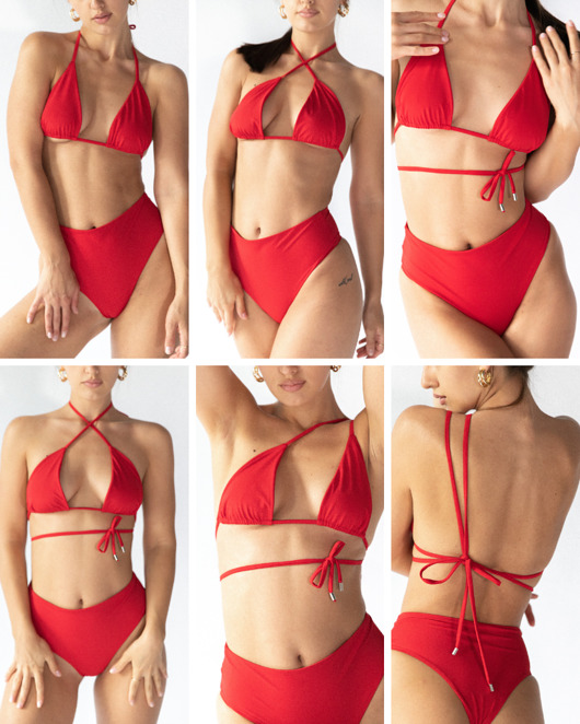 stroje kąpielowe i kostiumy kąpielowe damskie TROPIKO SWIMWEAR - góra bikini PLAYA czerwony