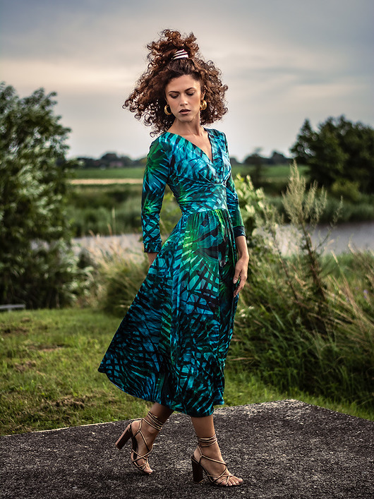 sukienki midi damskie Amelia Tropical - Sukienka