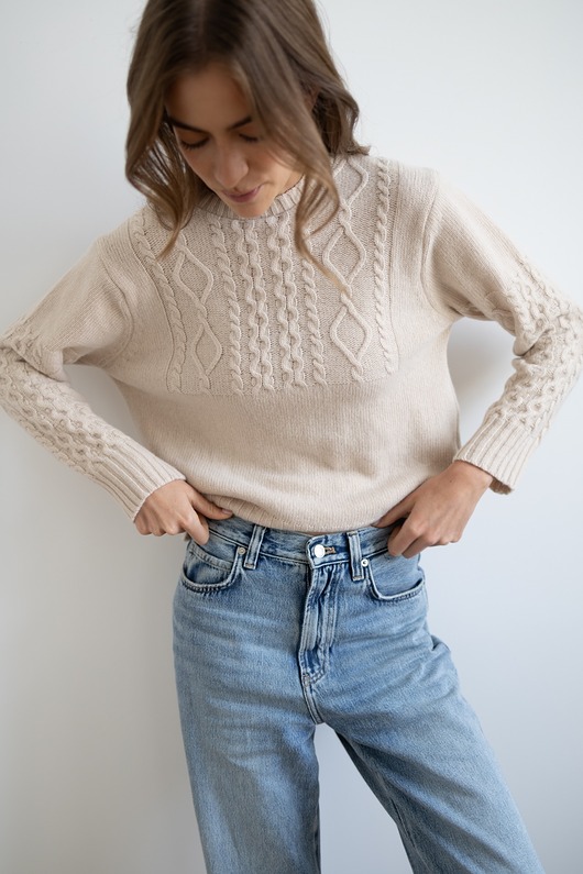 swetry damskie  Sweter Aran biszkoptowy