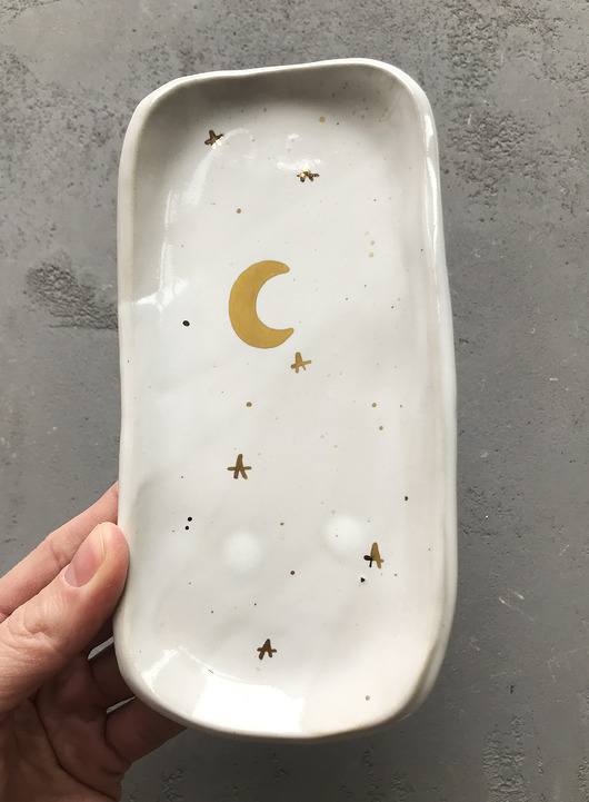 Ceramiczny talerzyk biały prostokątny ELEMTHEBRAND