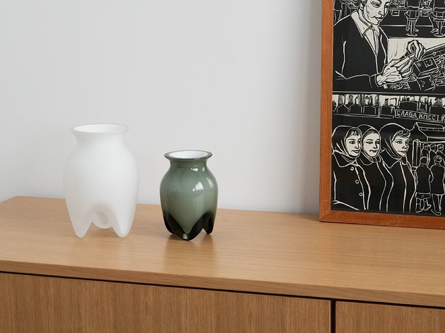 wazony Wazon szklany, duński design, lata 00,  Rosendahl,  Lin Utzon