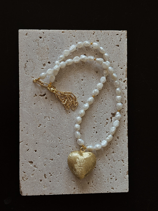 złote naszyjniki Naszyjnik z pereł naturalnych Serce