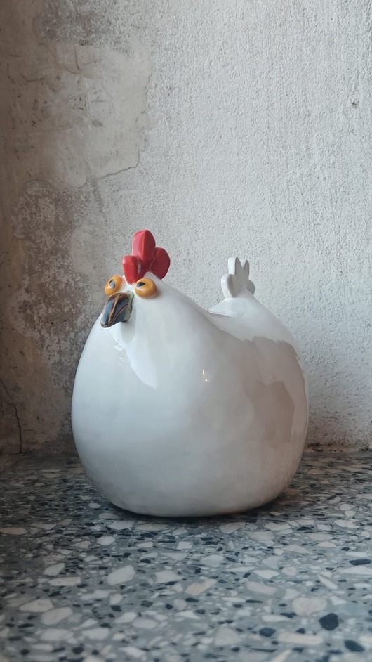 figurki i rzeźby Kurka ceramiczna