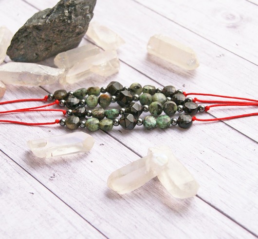 bransoletki z kamieni naturalnych Ochrona, energia - obsydian, turkus afrykański