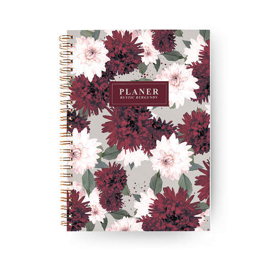 kalendarze i plannery Planer Dzienny Niedatowany A5 Rustic Burgundy