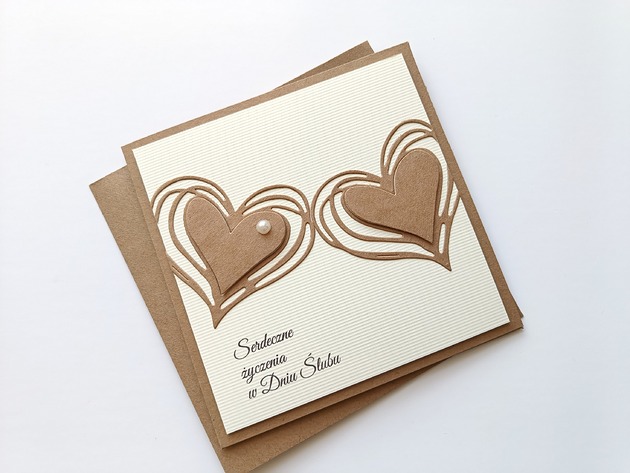kartki scrapbooking Kartka ślubna "Dwa serca"