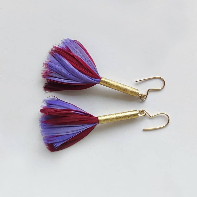 kolczyki z piórami PIÓRKO kolczyki