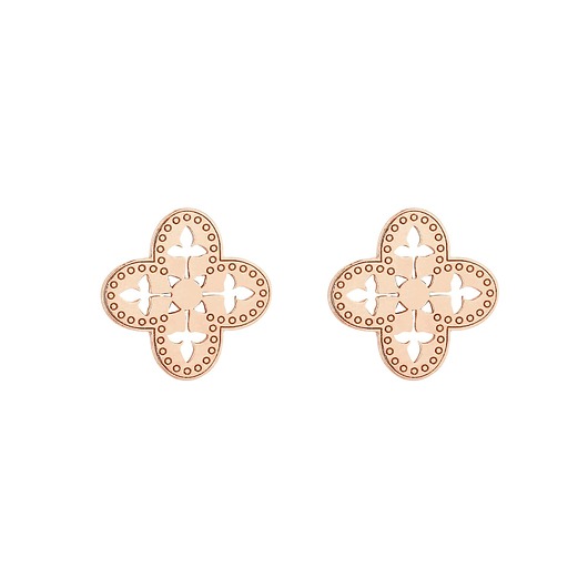 kolczyki pozłacane Kolczyki ażurowe rozetki z różowego złota