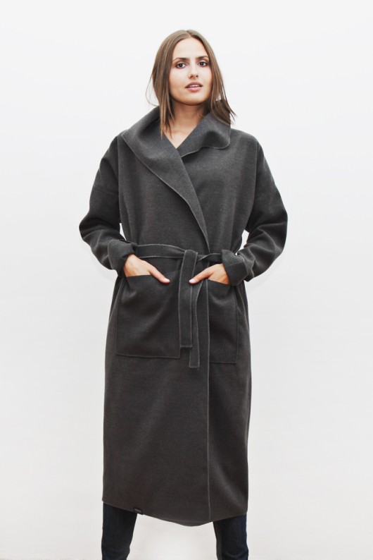 MNISHKHA loose coat - szary mnishkha