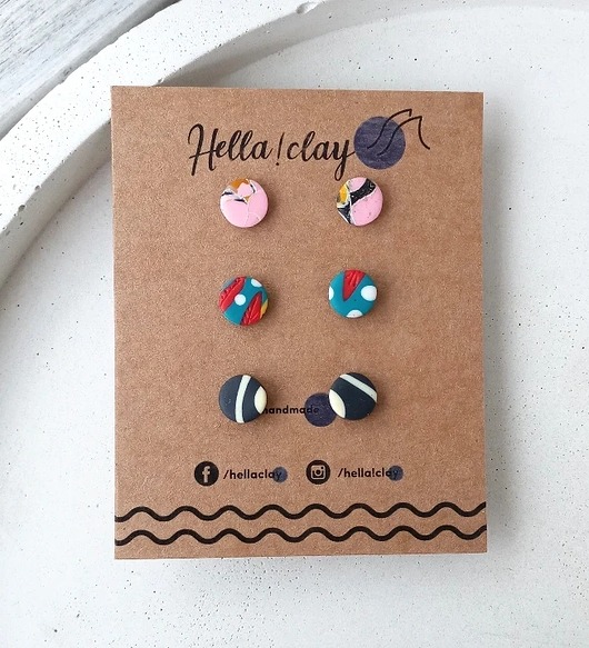 Minikolczyki 3pack Hellaclay