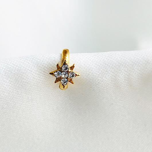 nausznice Złota nausznica gwiazdka, mały kolczyk