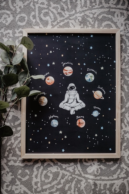 obrazy i plakaty do pokoju dziecięcego PLAKAT "Astronauta"  29,7CM X 42CM