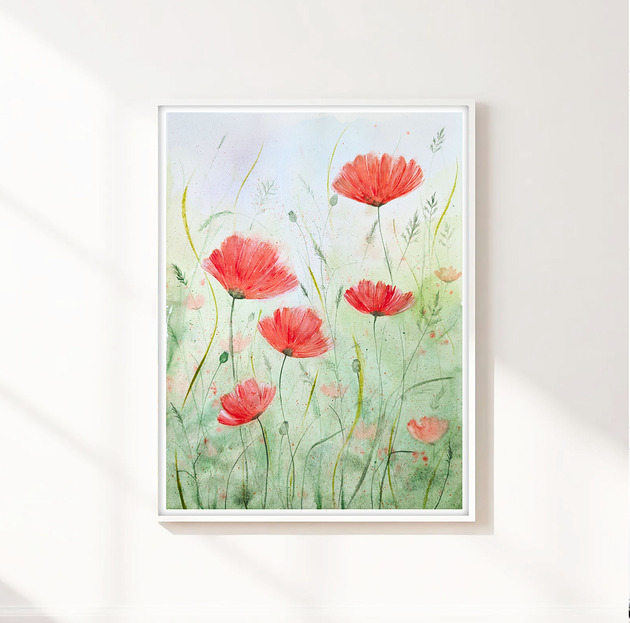 obrazy Oryginalna akwarela 30x40cm. Maki