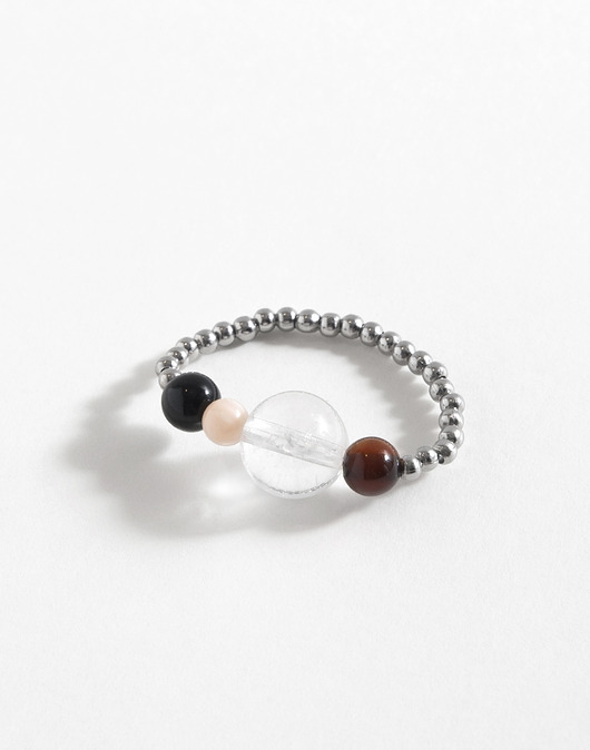 pierścionki elastyczne Bąbelkowy pierścionek z kamieni naturalnych