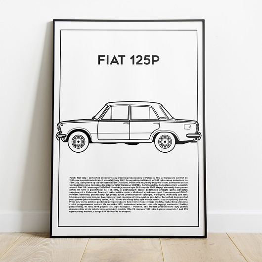 Plakat Polska Motoryzacja - Fiat 125p Peszkowski Graphic