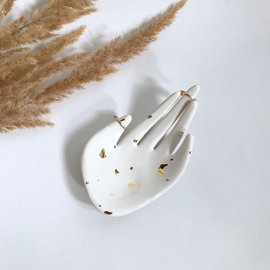 Ceramiczna Dłoń Złote Ciapki Maison Fragile