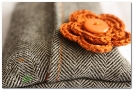 Etui Tweed &quot;Trendy Winter&quot; - orange Moje Zielone Wzgórze