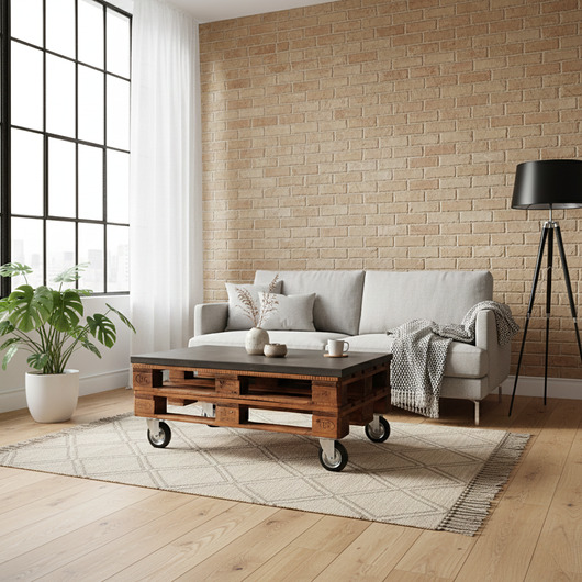 stoliki kawowe Stolik kawowy z palet i betonu RockRoll