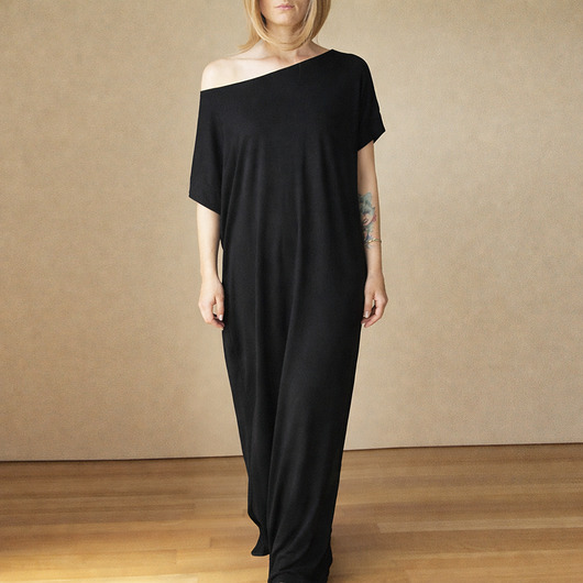 sukienki maxi damskie Sukienka tshirt oversize Czarna