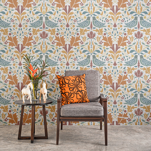 tapety i naklejki ścienne Powtarzalny szablon malarski / WILLIAM MORRIS FLORAL BIRDS