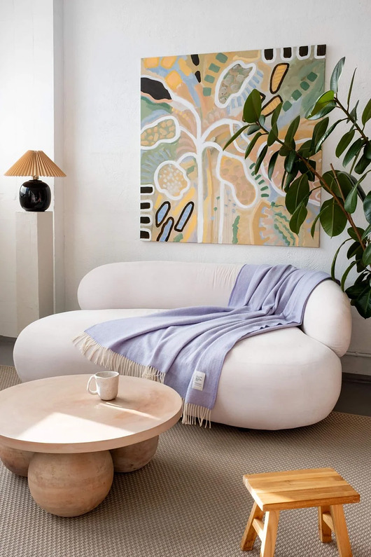 koce i narzuty MIRA w kolorze lawendowym