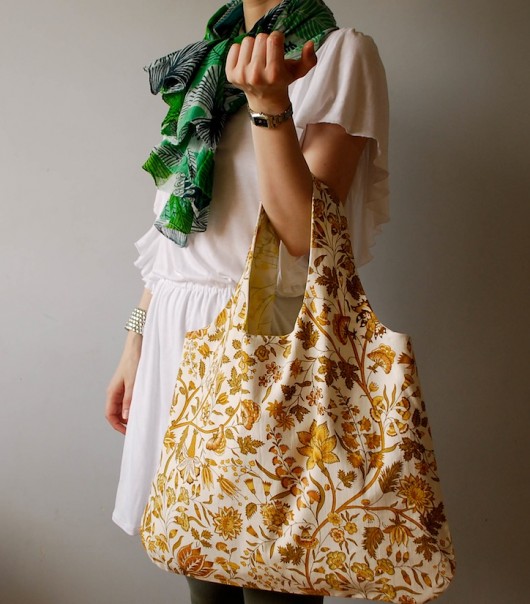 eko torba na zakupy MUSTARD FLOWERS longredthread