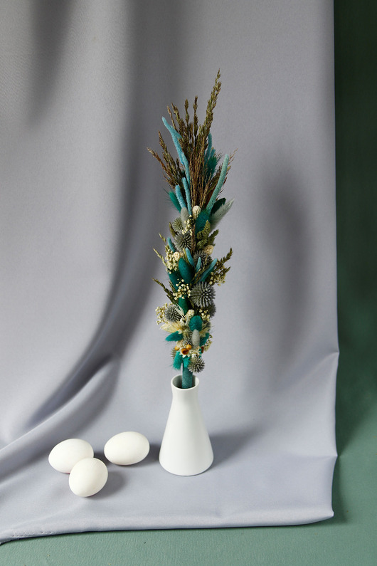 ozdoby wielkanocne Palma wielkanocna z suszonych kwiatów