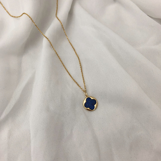 Srebrny pozłacany naszyjnik z lapis lazuli  ATdiament