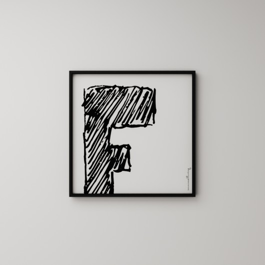 LITERA &quot;F&quot;  - grafika 50x50 MINIMALLIVING