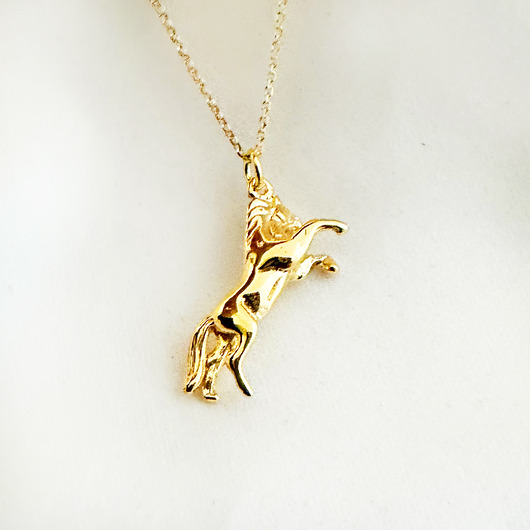 złote naszyjniki Naszyjnik z koniem,  złoty koń , konik, hippika