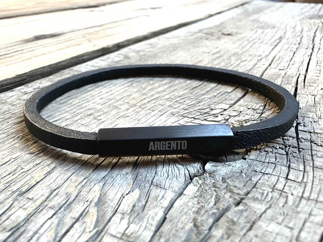 biżuteria męska Argento -  Bransoletka męska z rzemienia-