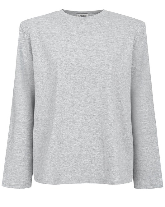bluzki z długim rękawem damskie Longsleeve Art grey z poduchami
