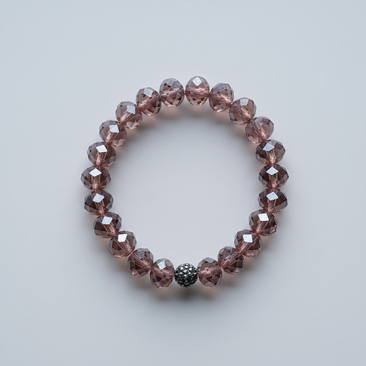 bransoletki ze szkła Fioletowa Bransoletka ze Szklanych Kryształków