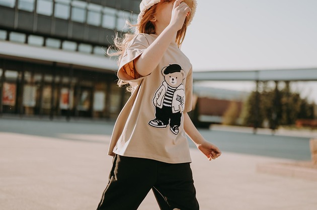 t-shirty dla chłopców T-shirt oversize Louis Teddy cream