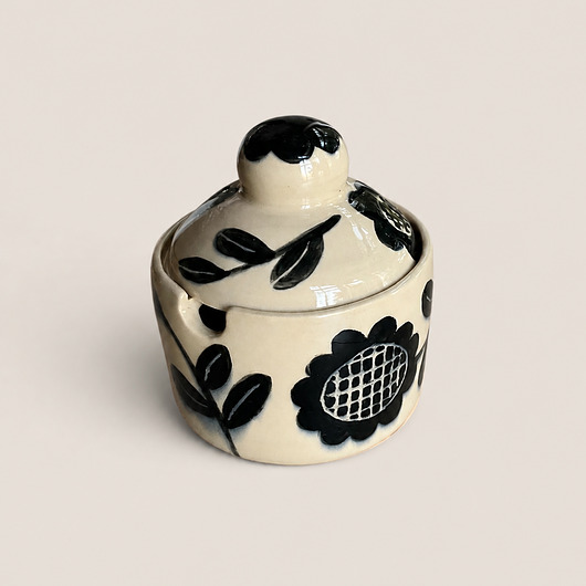 cukiernice Ręcznie robiona cukiernica ceramiczna z pokrywką