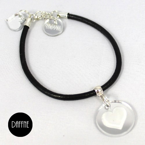 Bransoltka Black Strap with Heart by Daffne LOVINA PRINTS