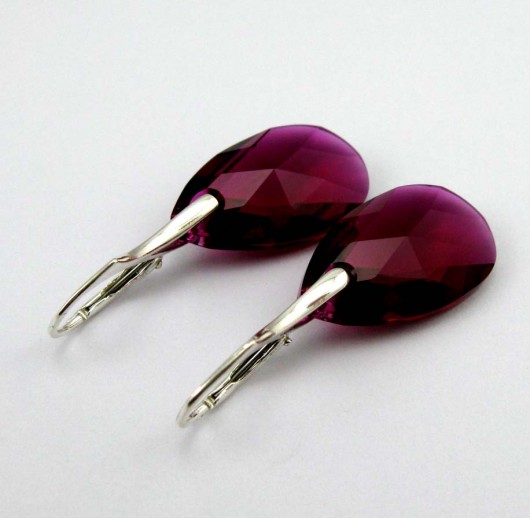 kryształ Swarovski Migdał Ruby 22mm w srebrze PRYZMAT