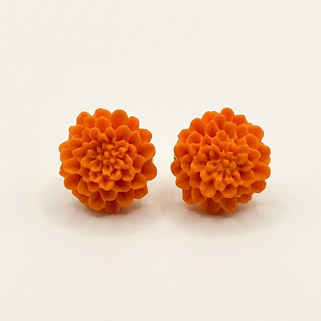 kolczyki z masy plastycznej Kolczyki Dalie