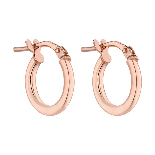 kolczyki pozłacane Kolczyki małe kółeczka z różowego złota