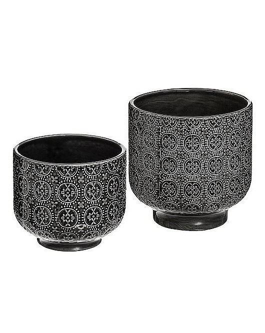 Kwietnik 2 szt. Osłonka Ceramiczna Talin Black MIA home