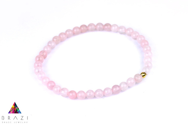 Bransoletka Kwarc Różowy złoto Brazi Druse Jewelry